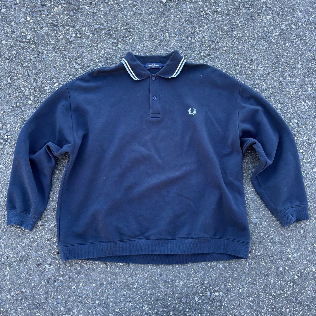 FRED PERRY ネイビー ポロスウェット M