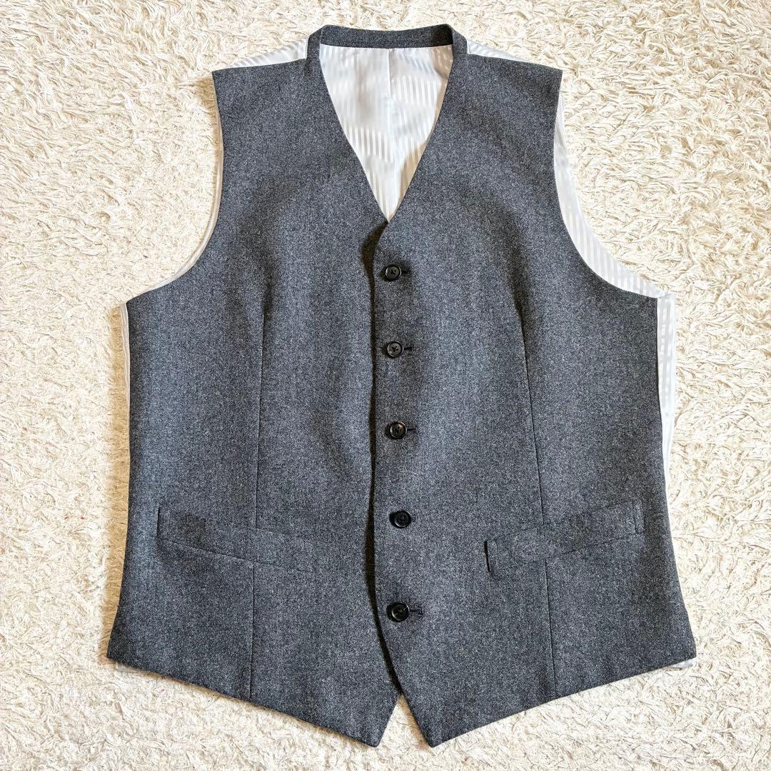 【美品】 高級生地　カノニコ3ピース スーツセットアップ グレー イタリア