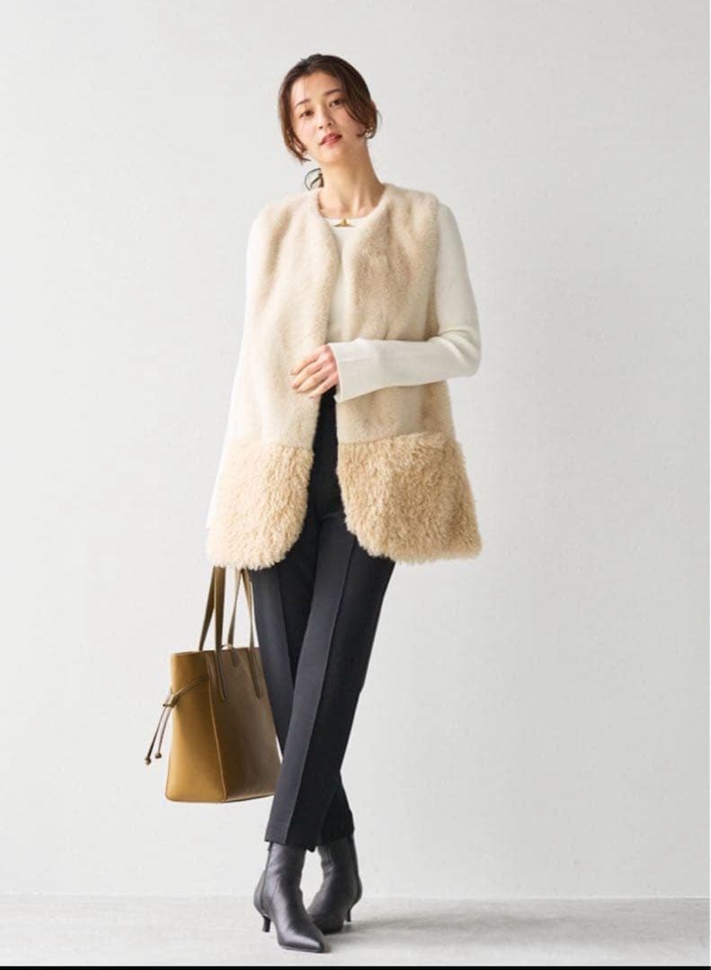 最終値下げLOUNIE フェイクファージレ　アイボリー