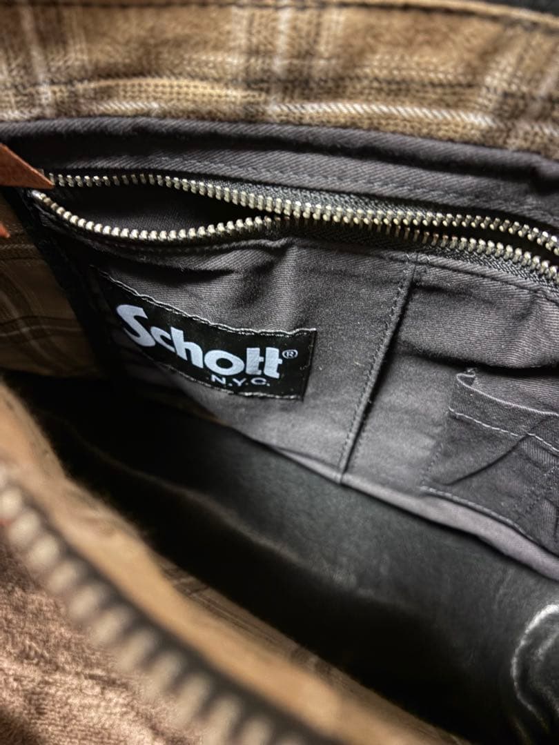 ショット Schott バナナショルダーバックレザー 牛革 ブラウン