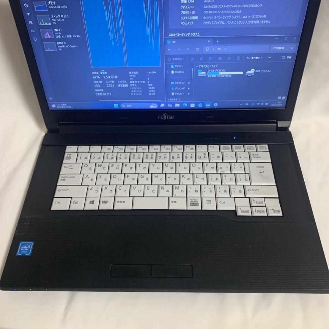 F016 【美品】15.6型/Celeron 第6世代/4GB/SSD128GB