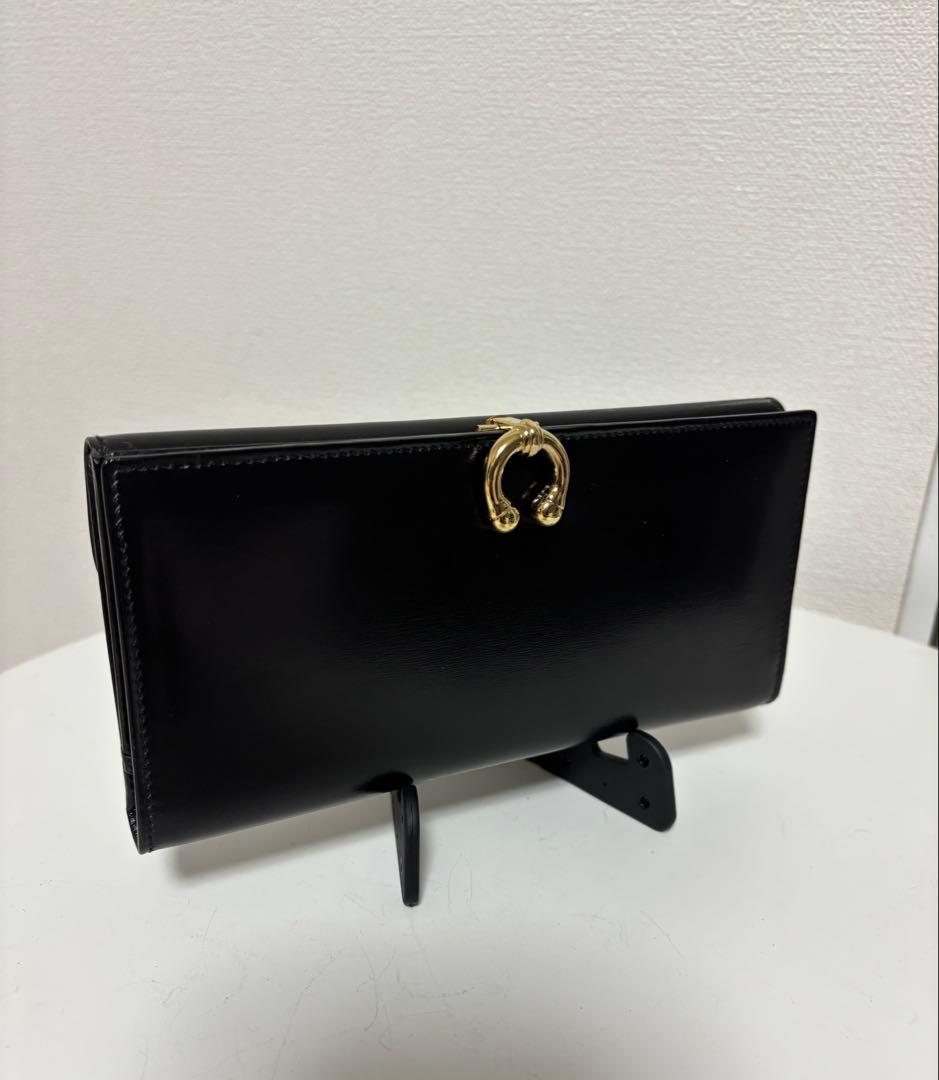 【美品レア】グッチ オールドグッチ ホースシュー 長財布 ブラック GUCCI