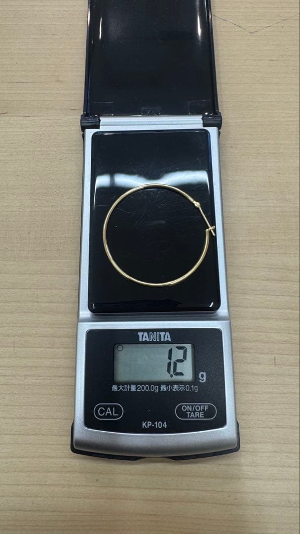k18フープピアス 片耳1.2g