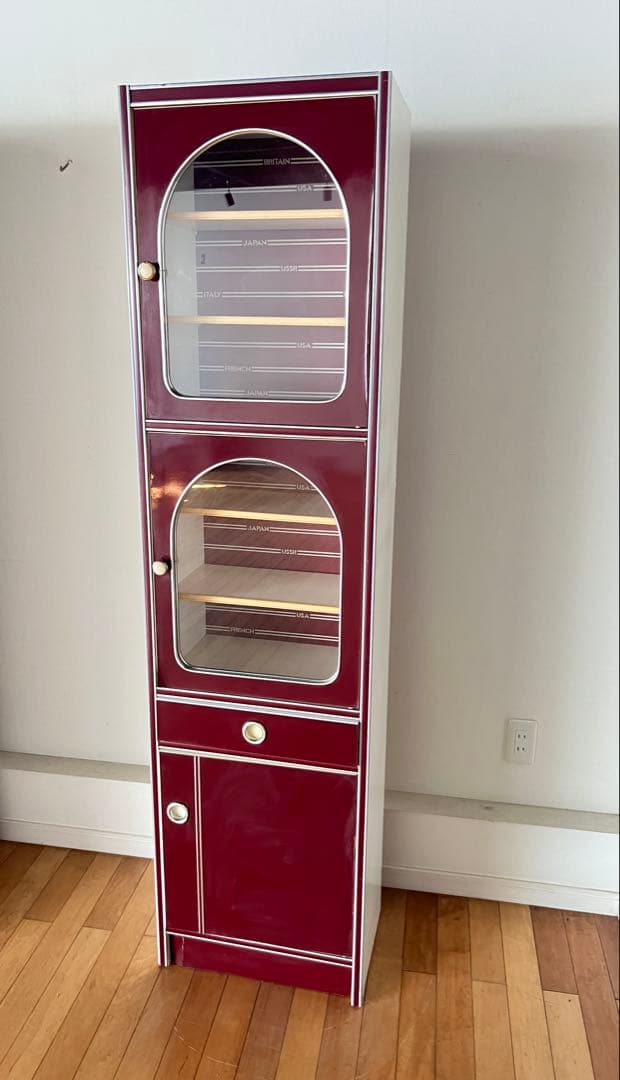 昭和レトロ レトロポップ 食器棚 キャビネット 木製 キッチン収納 古家具