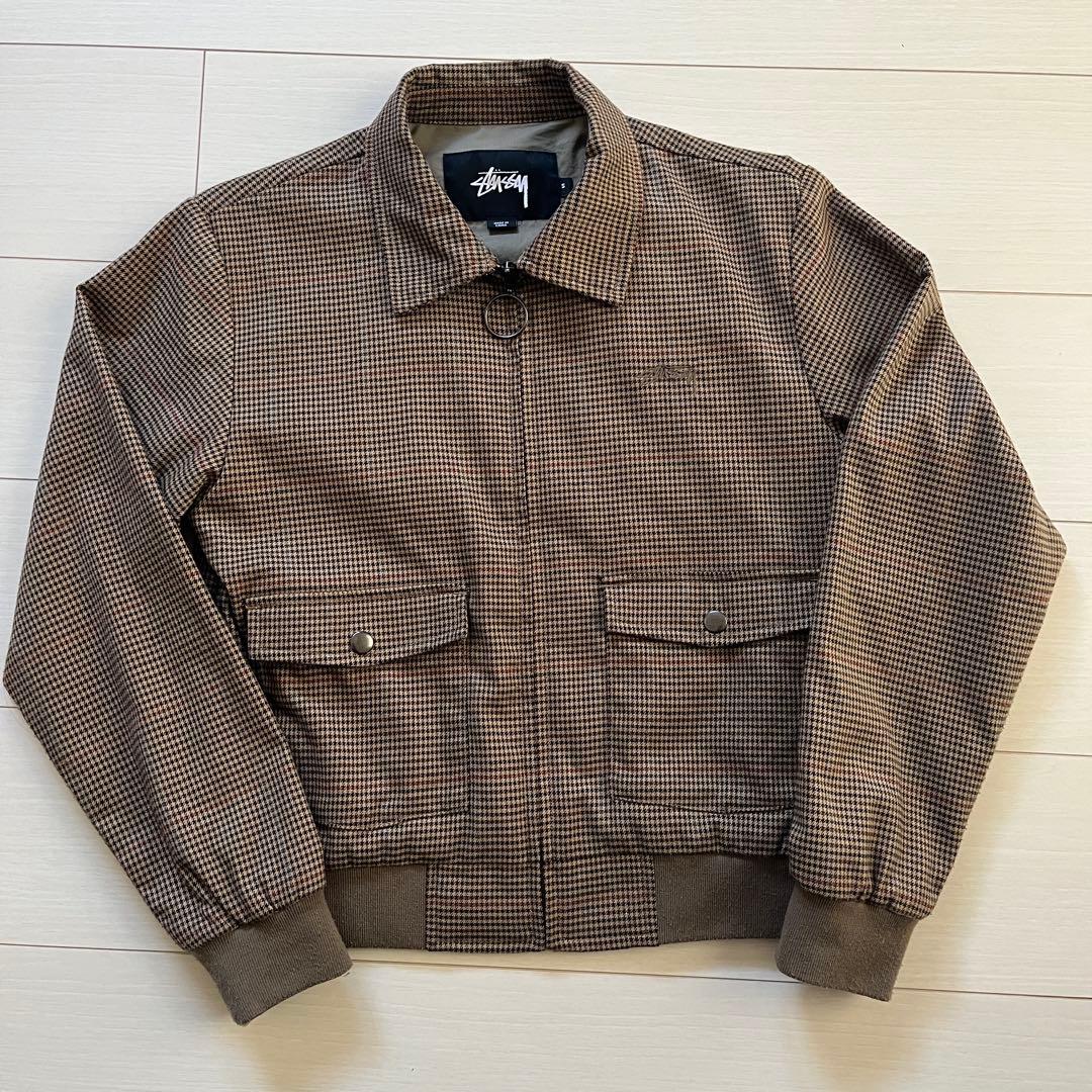 STUSSY レディース 千鳥格子 ショートジップジャケット S
