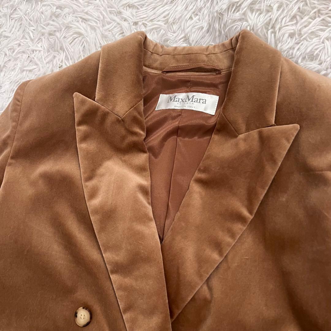 タグ付き✨マックスマーラ ジャケット ダブルブレスト ベロア キャメル 40