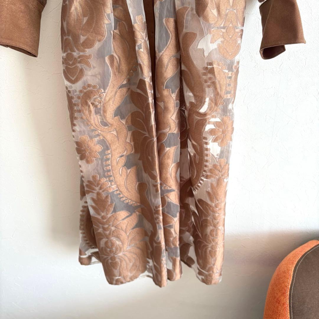 美品 AMERI UND SHEER JACQUARD TUCK DRESS