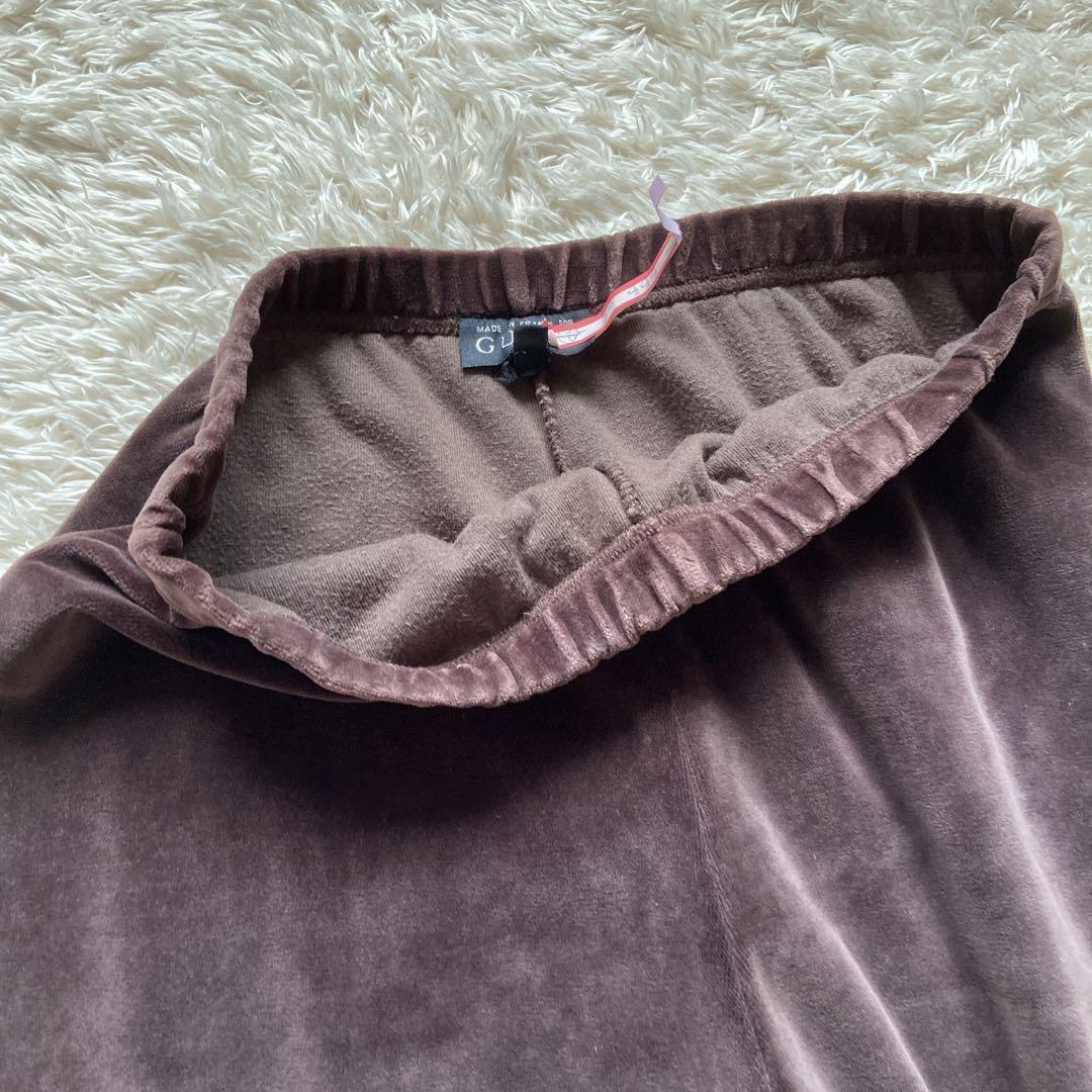 GUCCI イタリア製　ベロアパンツ　M ブラウン　ウエストゴム　ストレッチ