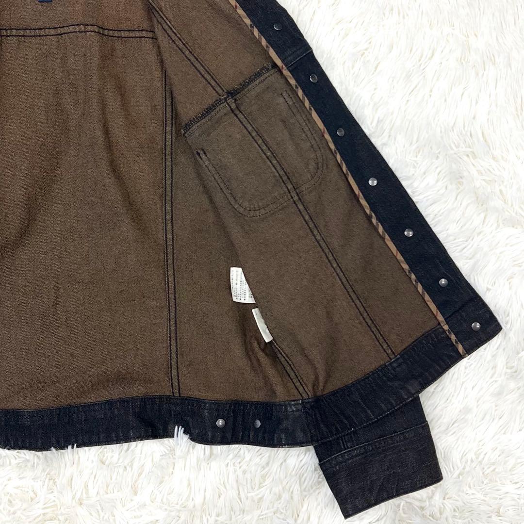 バーバリーロンドン デニムジャケット ノバチェック ブラック 42