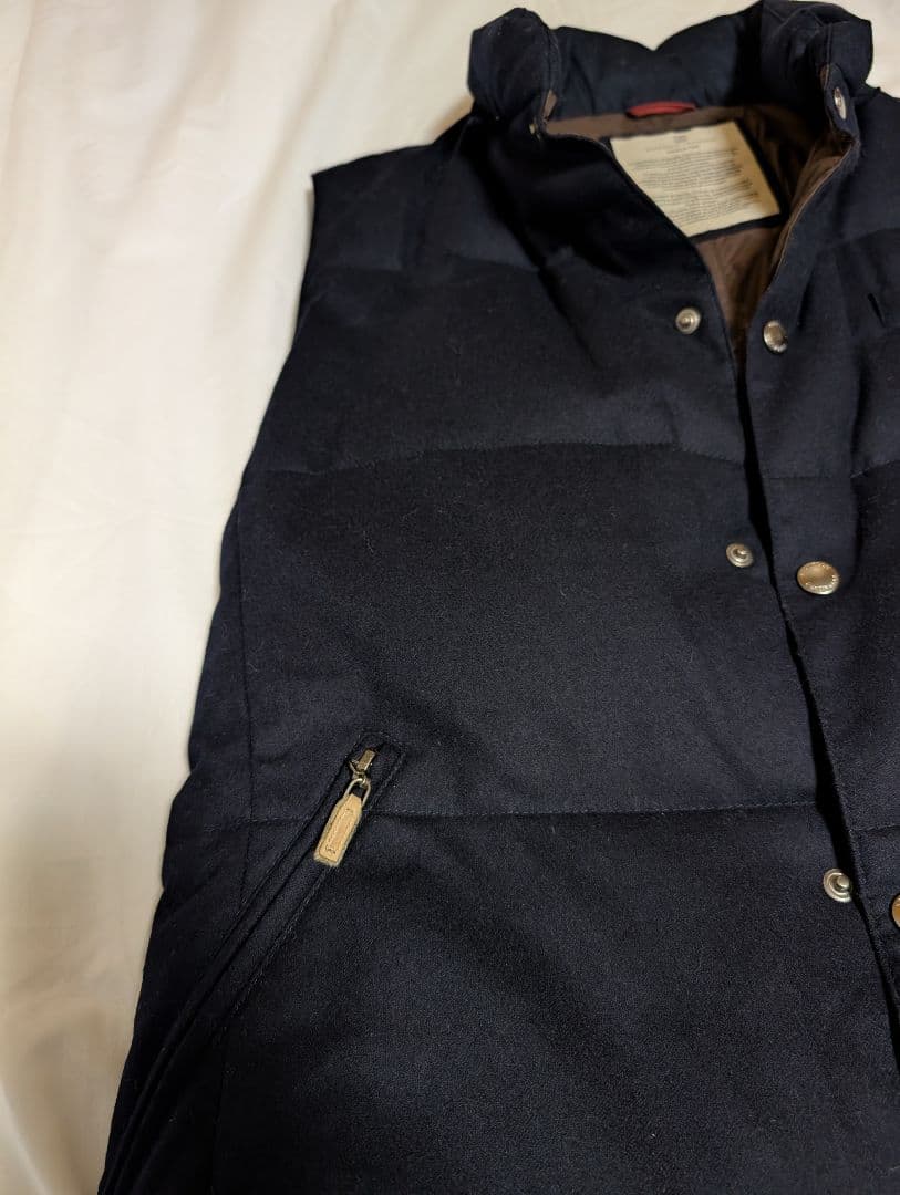 【美品】ブルネロクチネリ ダウンベスト XS ウール×カシミア ネイビー