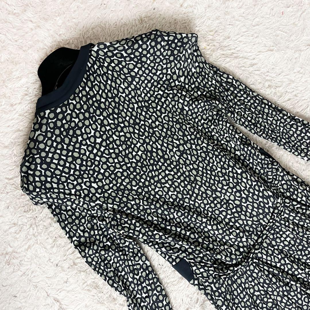 マックスマーラ 白タグ ロングワンピース 総柄 シルク 大きいサイズ XL