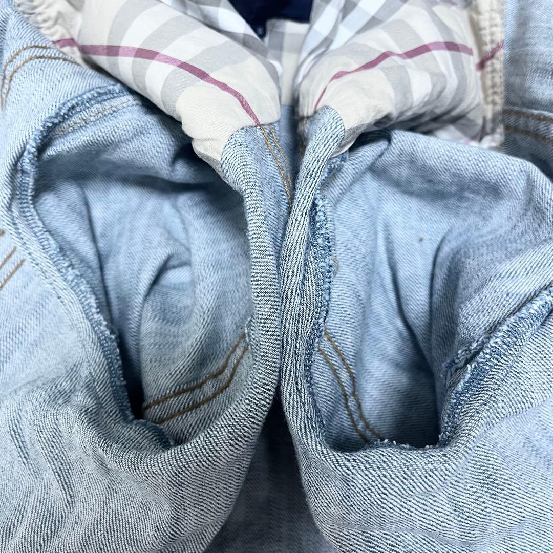 バーバリーロンドン デニムジャケット ライトブルー ノバチェック ストレッチ 秋