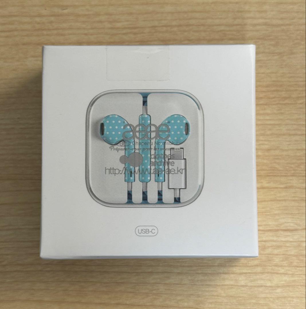 aeae 有線イヤホン ブルー 韓国