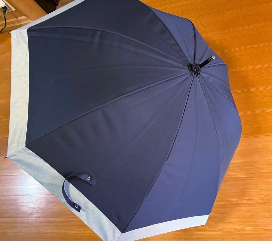 サンバリア100 日傘 長傘M コンビ ネイビー