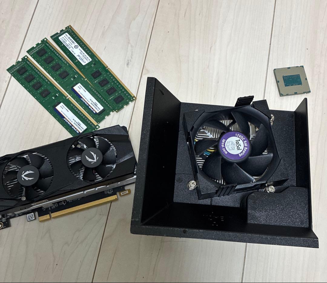 GTX1650、i7 4770、メモリDDR3 2、2、4GB、cpuクーラー