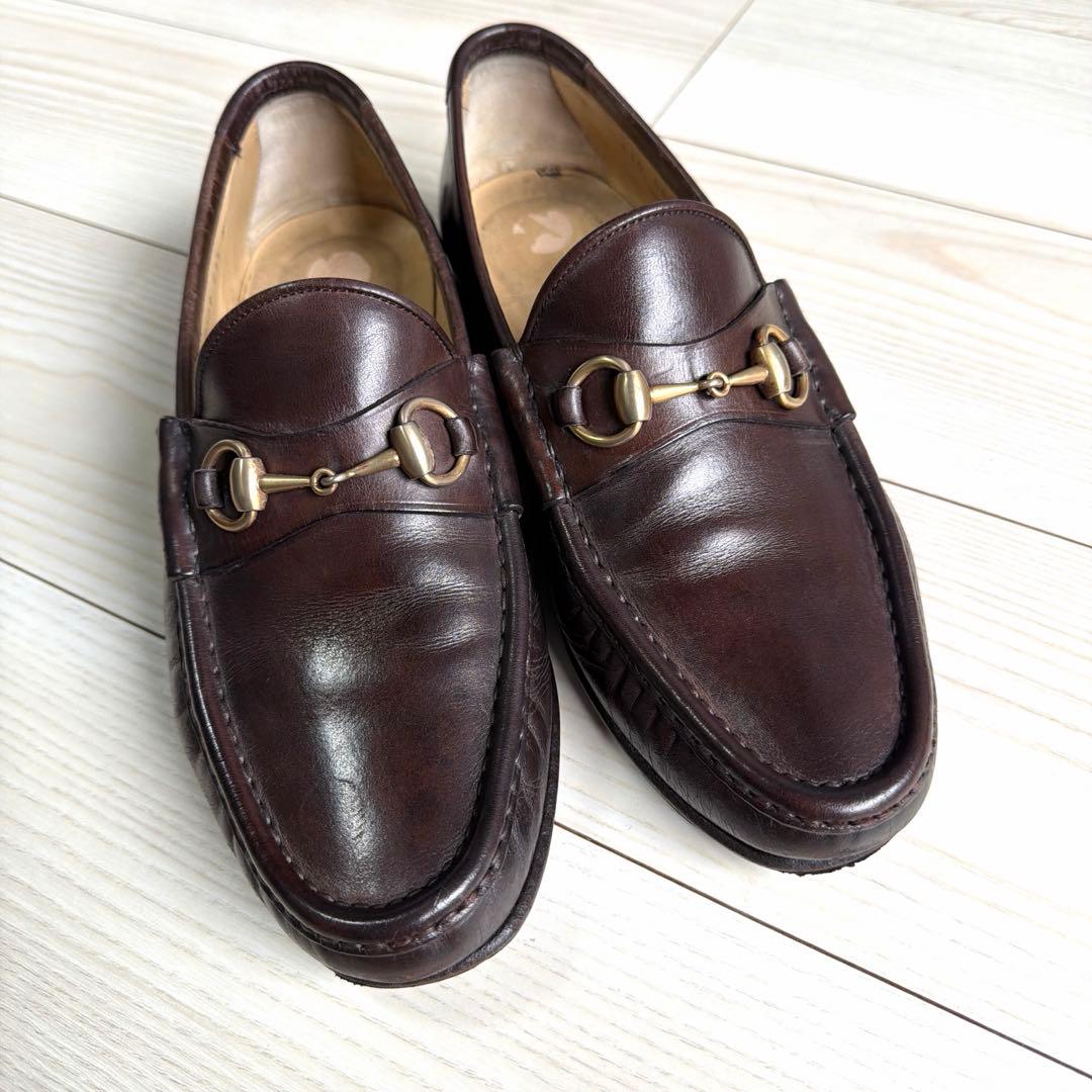 k*g様 定番　GUCCI ビットローファー　ブラウン　ゴールド　41 1/2