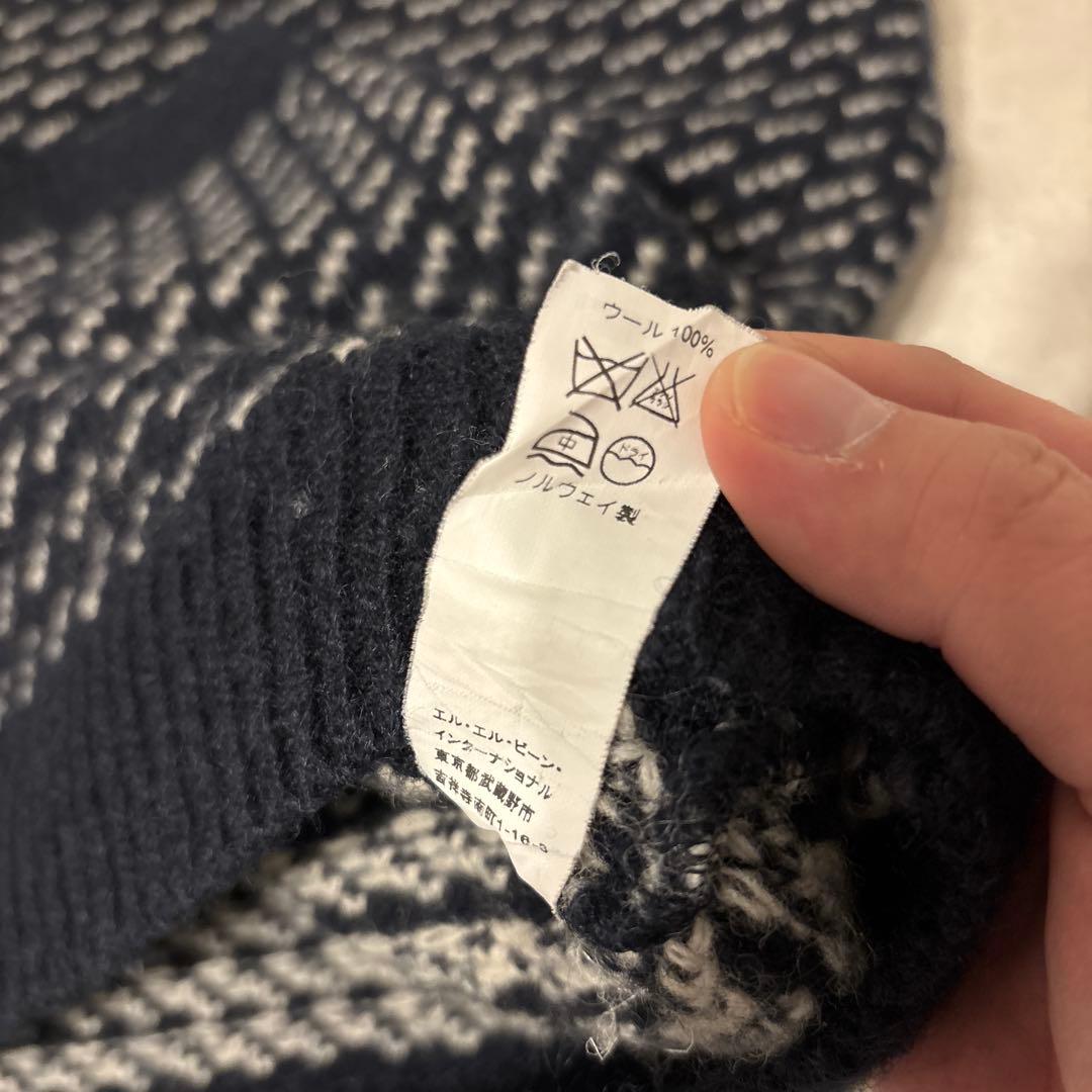 L.L.Bean バーズアイニット 90s 00s ネイビー ノルウェー製 古着