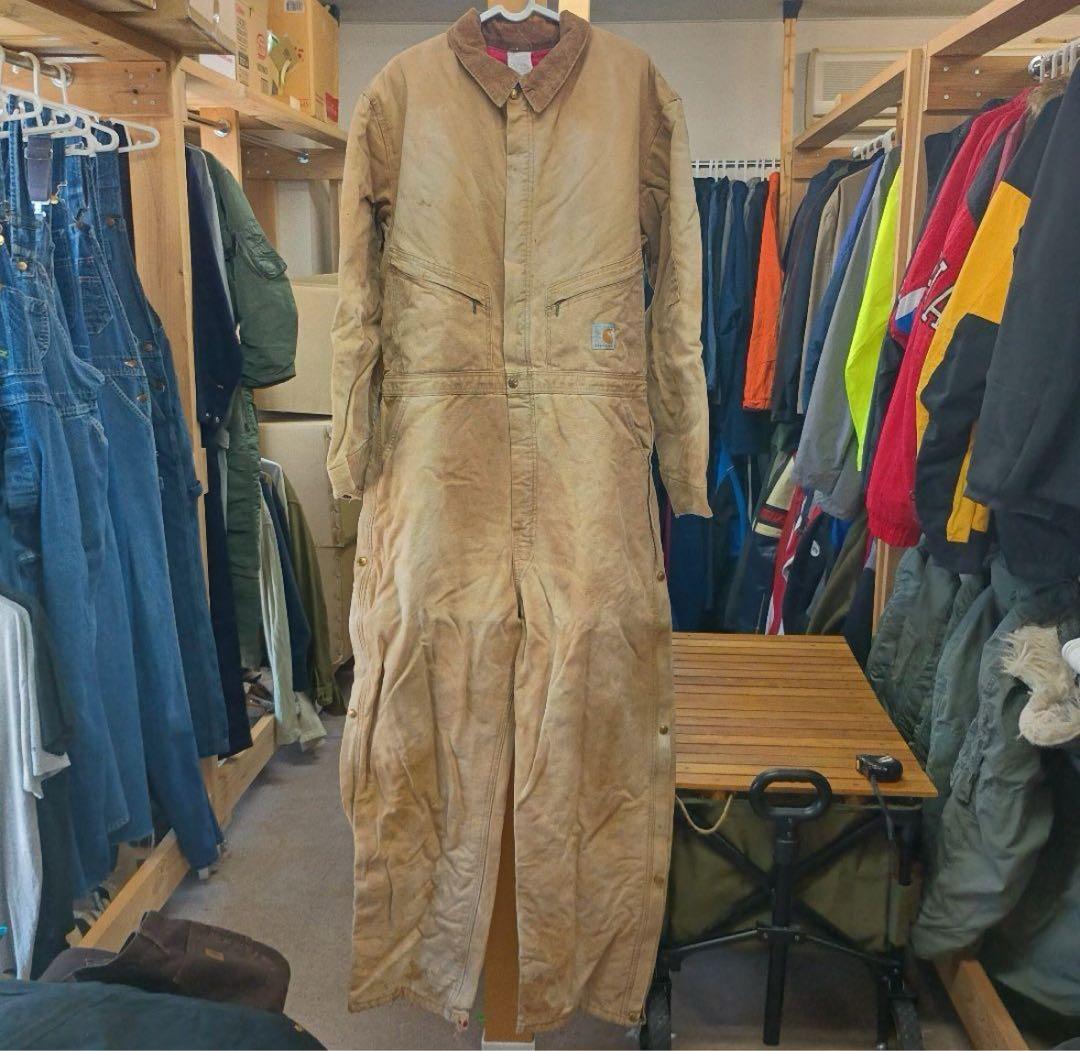 80'sUSAビンテージカーハート中綿ダック地オールインワンつなぎ100周年46