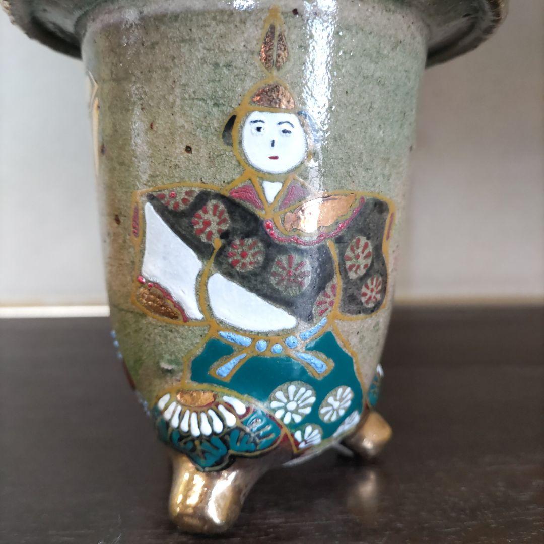 盆栽鉢、植木鉢、蘭鉢、錦鉢　お雛様柄、　京楽鉢、年代鉢、金縁蘭鉢、盆栽鉢、未使鉢