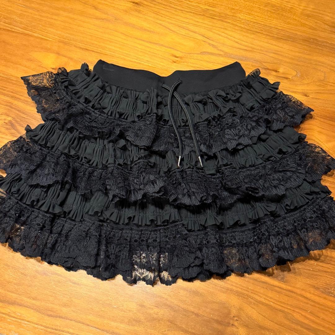 ボリュームレースフレアミニスカート