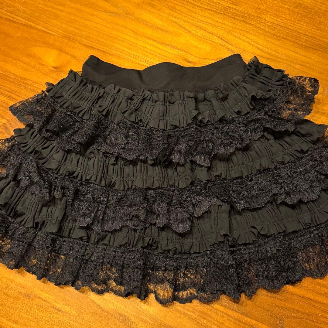 ボリュームレースフレアミニスカート