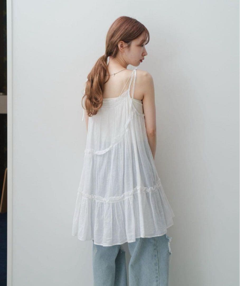 【新品未使用】Kastane カスタネ インド綿ティアードチュニック ホワイト