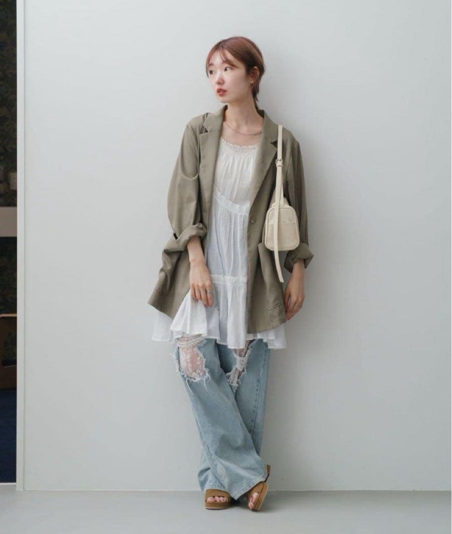 【新品未使用】Kastane カスタネ インド綿ティアードチュニック ホワイト