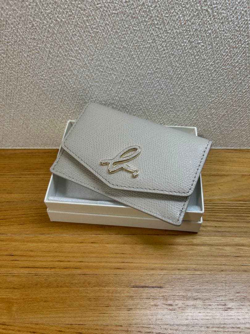 【ろる】agnès b. グレー レザー 名刺入れ