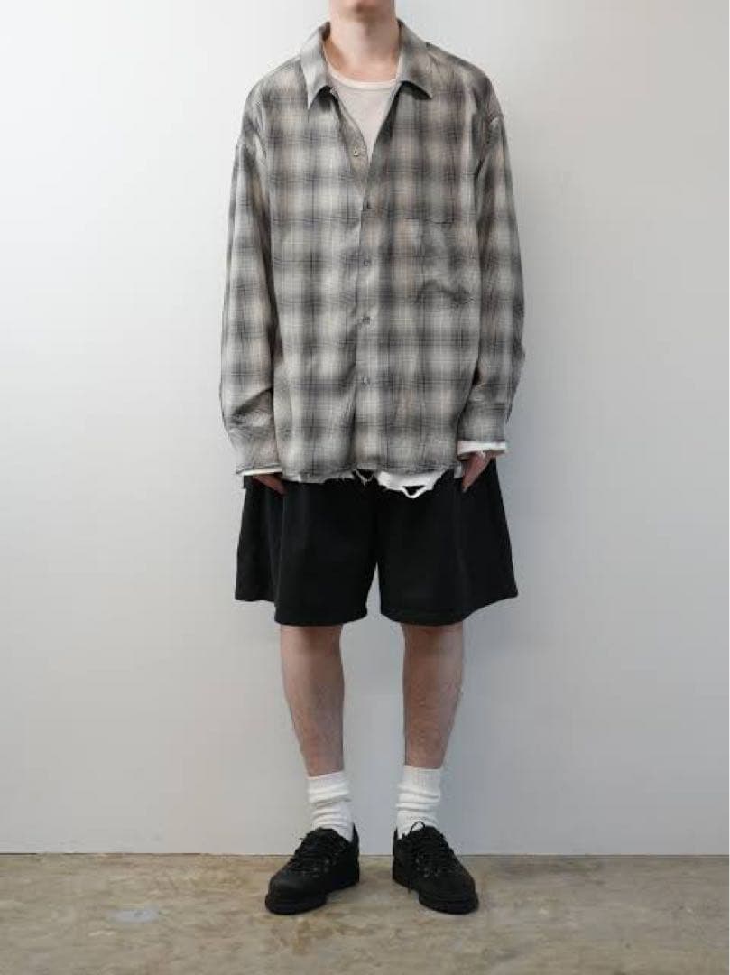 パンツ ANCELLM TUCK SWEAT SHORTS(BLACK)