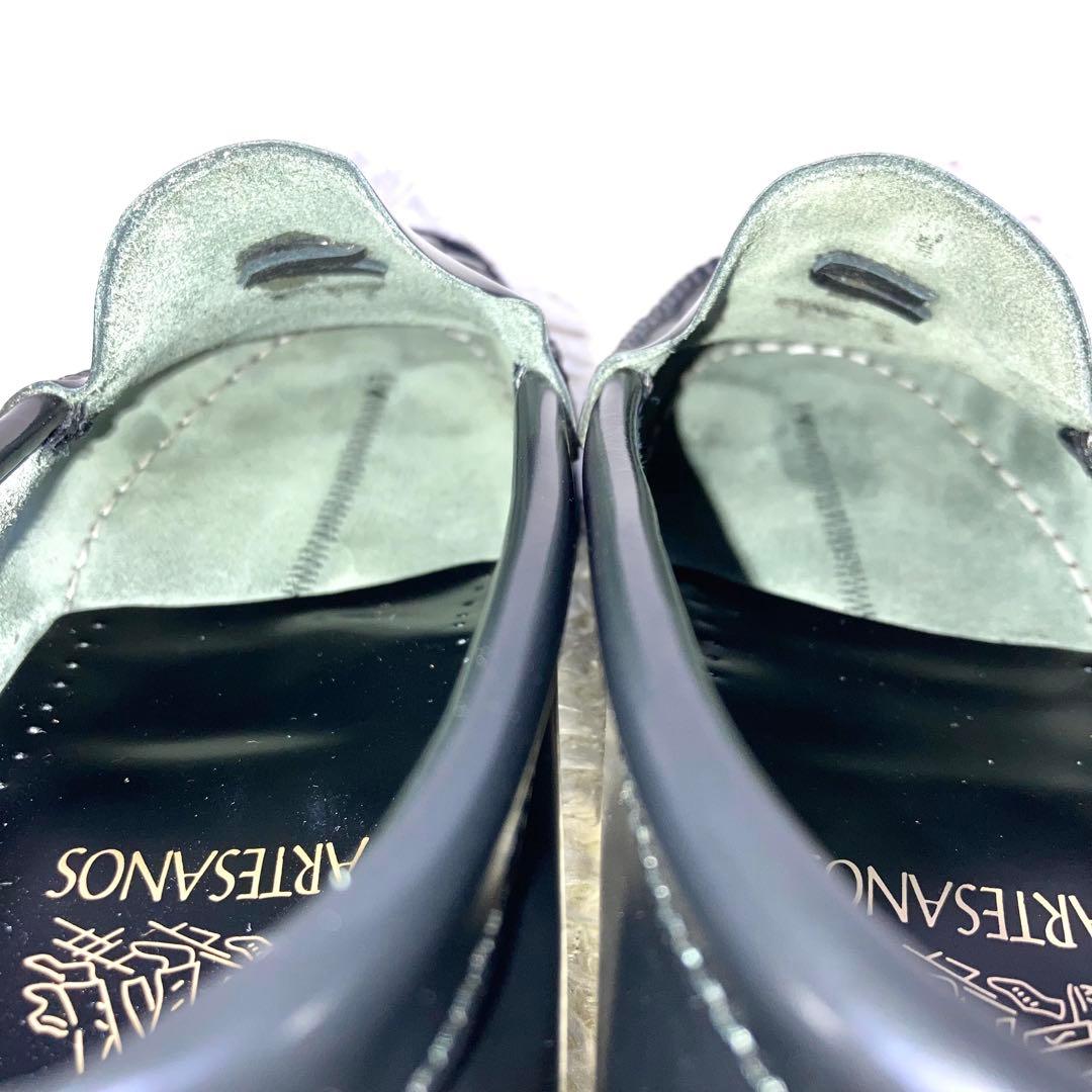 『未使用級』アルテサノス タッセルローファー ブラック レザー 革靴　23.5