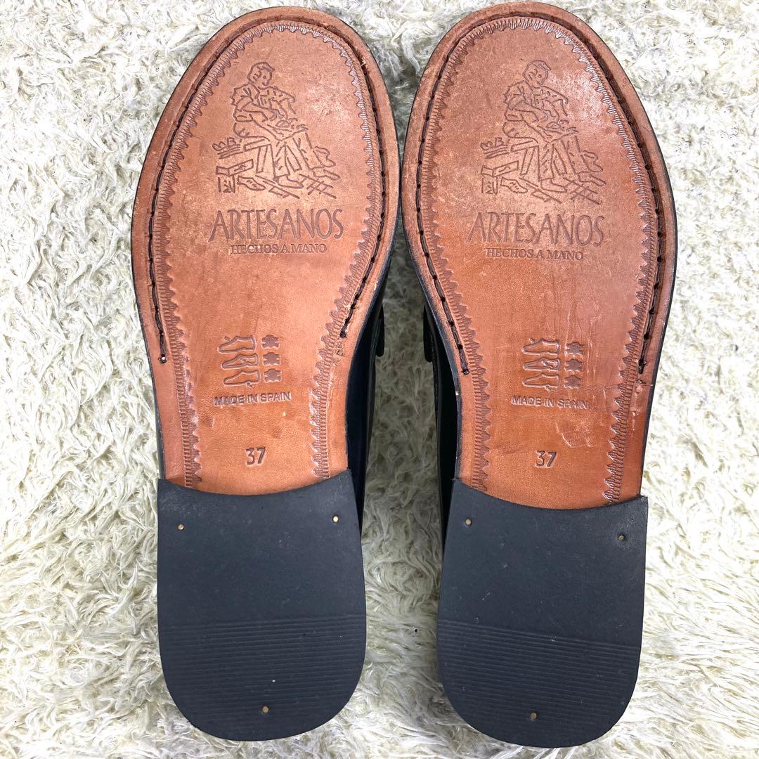 『未使用級』アルテサノス タッセルローファー ブラック レザー 革靴　23.5