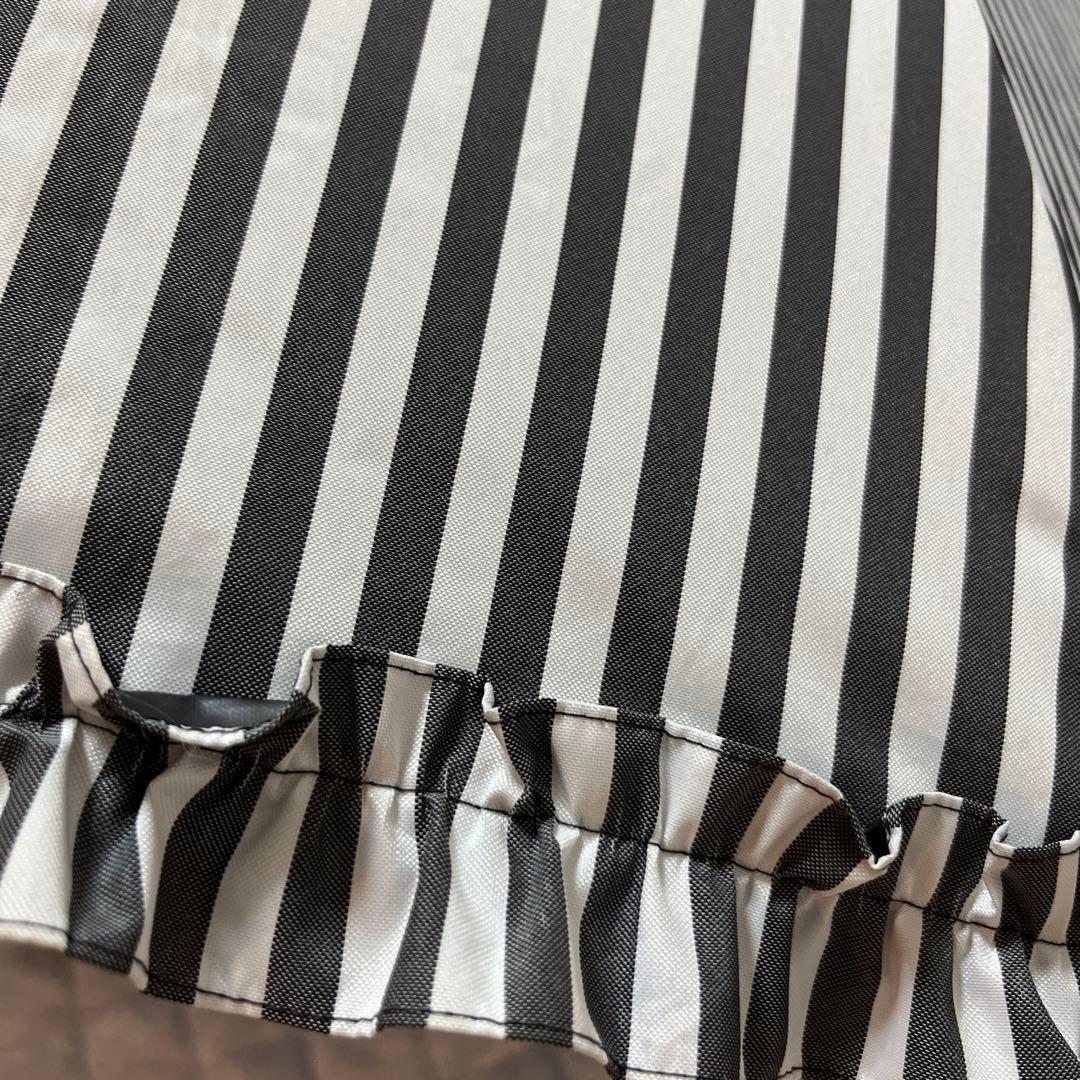 ★サンバリア100 2段折フリル白黒ストライプ