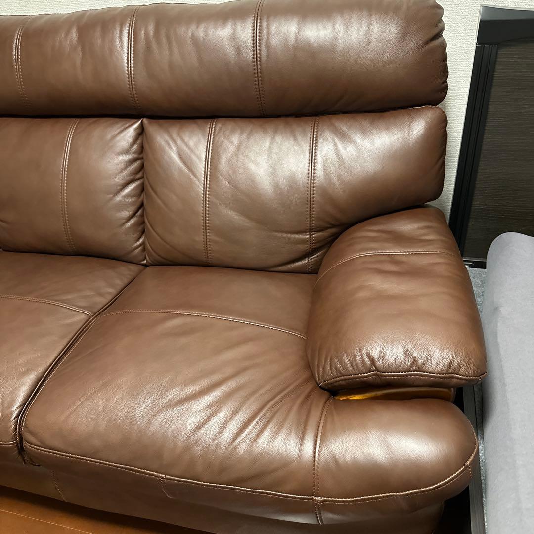 【定価98800円】ダークブラウン 2人掛けハイバックソファ