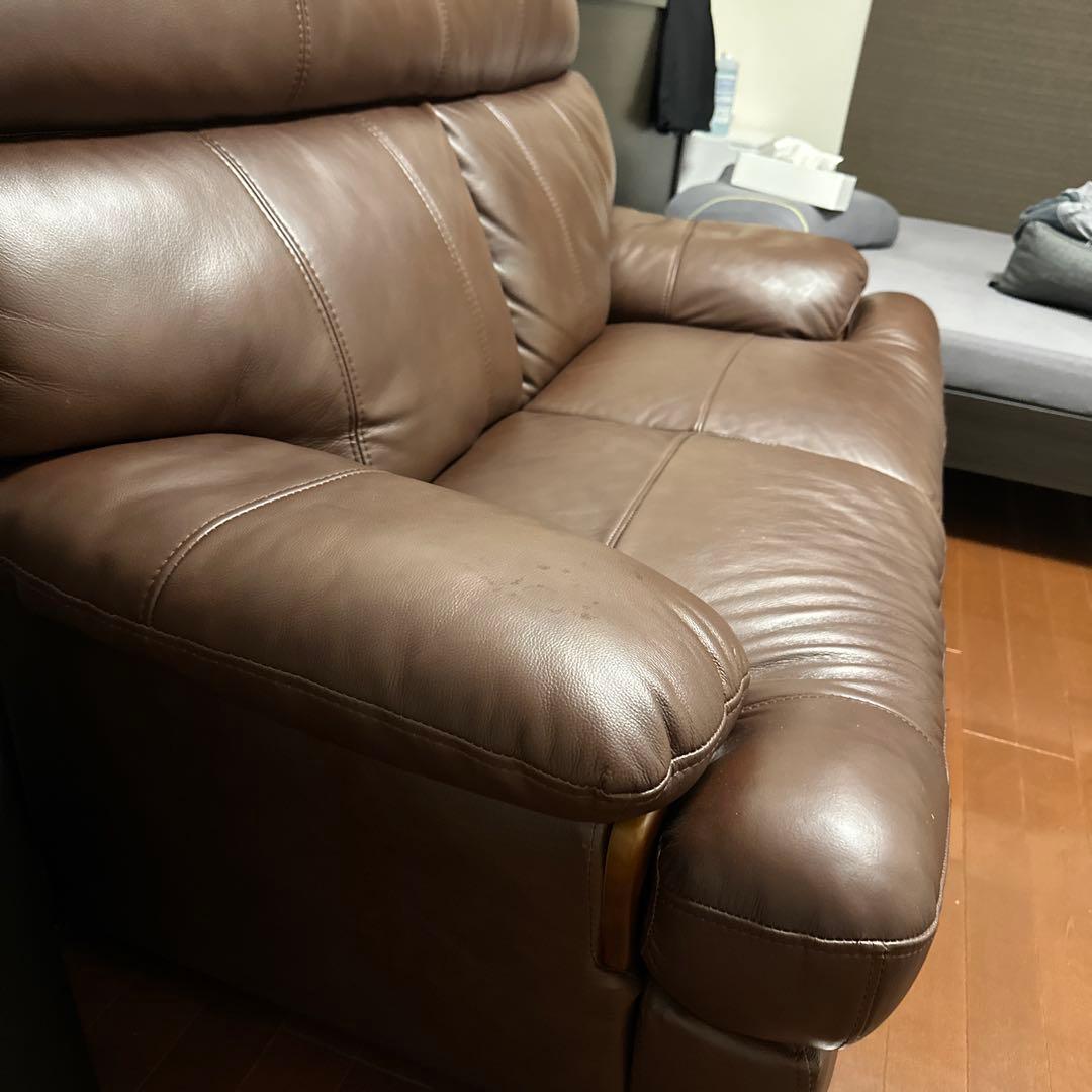 【定価98800円】ダークブラウン 2人掛けハイバックソファ