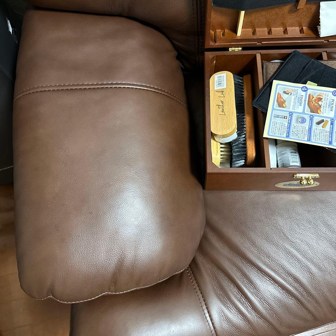 【定価98800円】ダークブラウン 2人掛けハイバックソファ