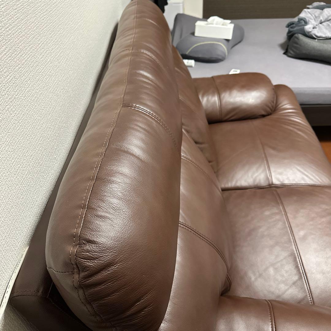 【定価98800円】ダークブラウン 2人掛けハイバックソファ