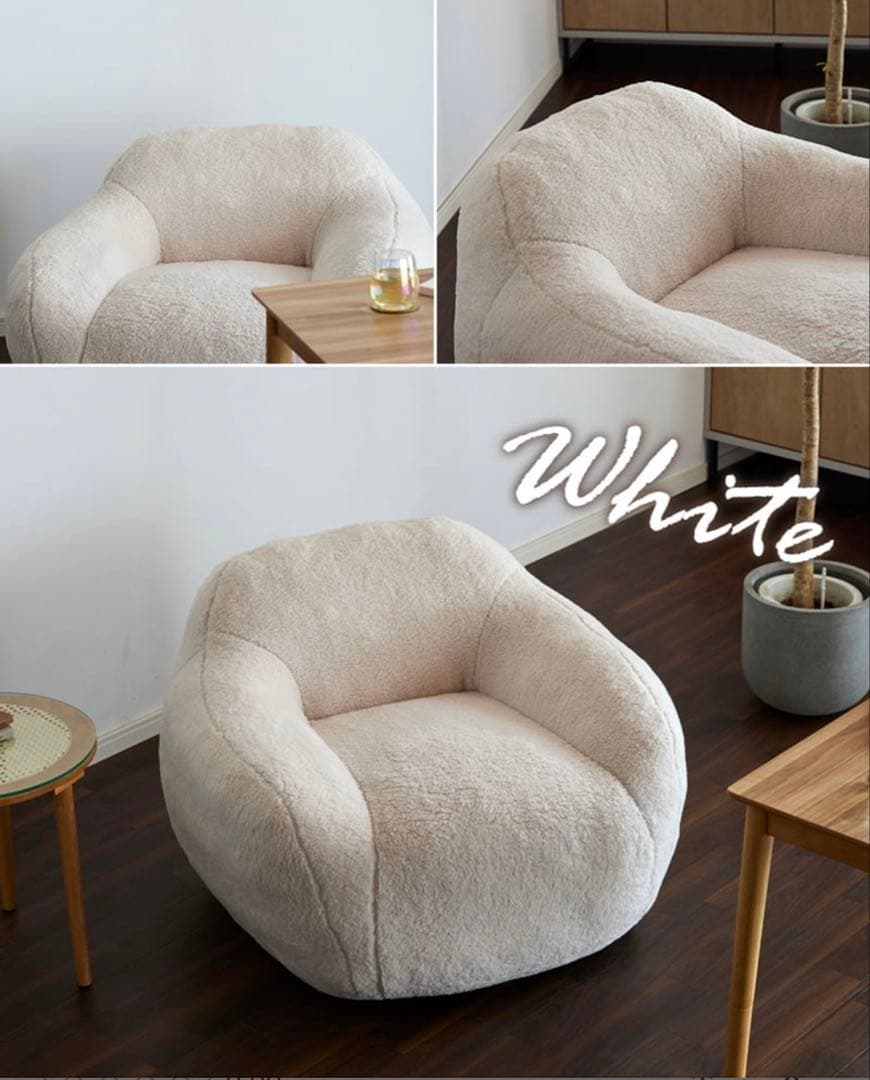 【新品・未使用】1人掛けソファ 圧縮タイプ ホワイト