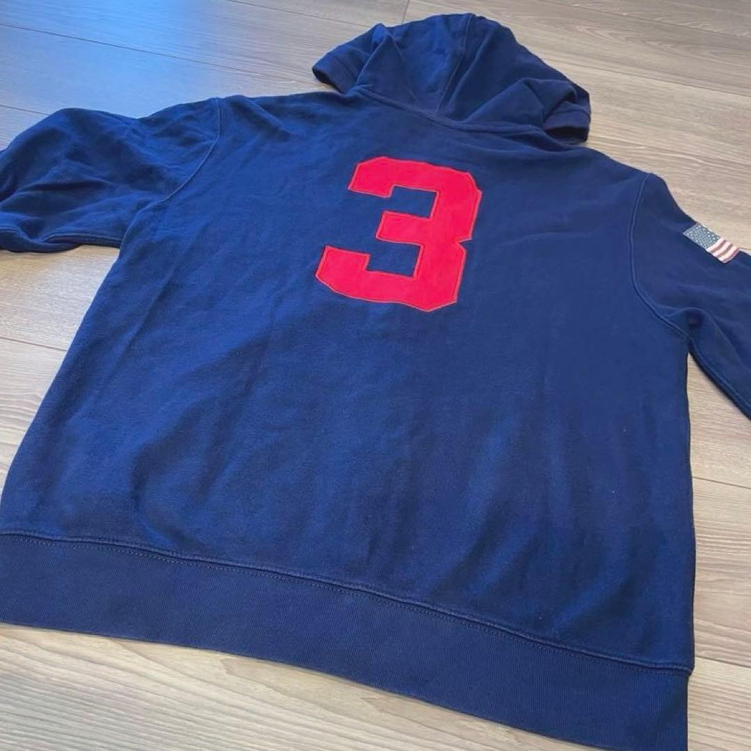 ラルフローレン ジップパーカー ビッグポニー ネイビー Y2K 星条旗