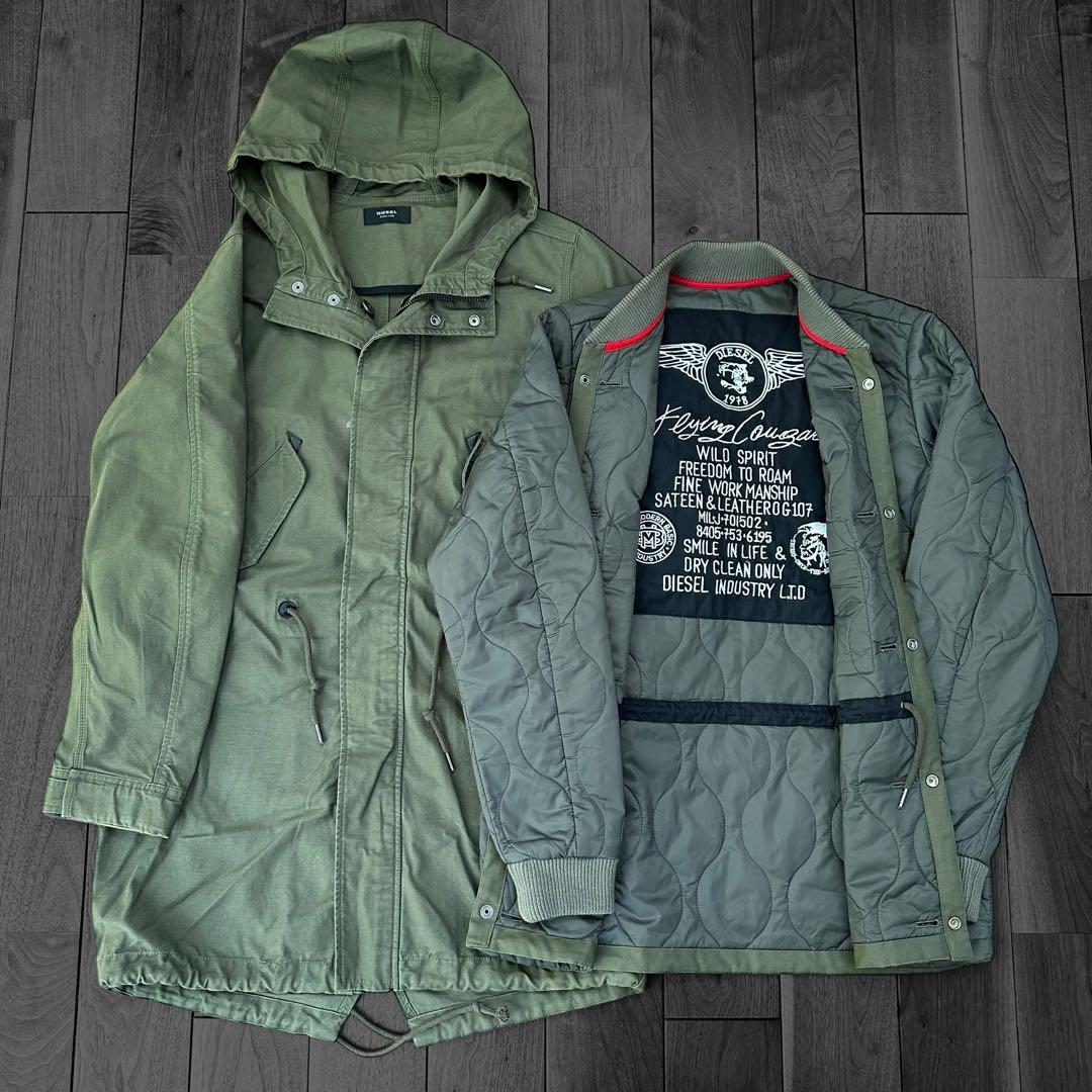 DIESEL 3way モッズコート　カーキ　y2k archive 00s