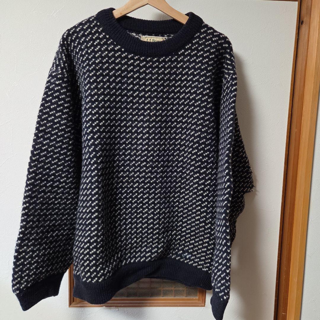 80s LLBean エルエルビーン バーズアイ ニット L 在原みゆ紀さん着