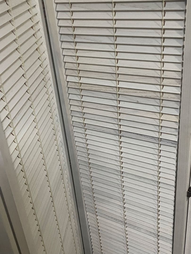 北欧レトロ 木製フレーム 4連 ブラインドパーティション パーテーション 衝立