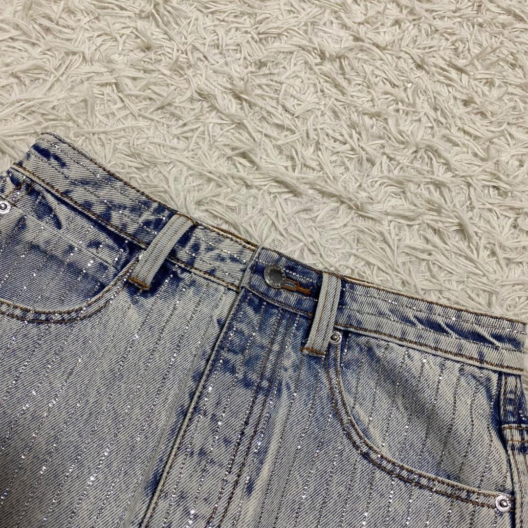 良品✨アレキサンダーワン ラインストーンデニムスカート サイズ26