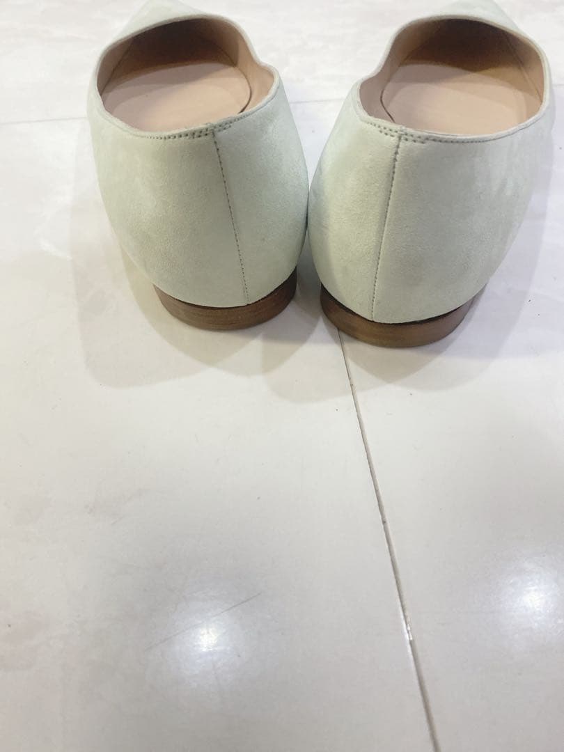 マノロブラニク ☆フラットパンプス37ミントグリーン美品