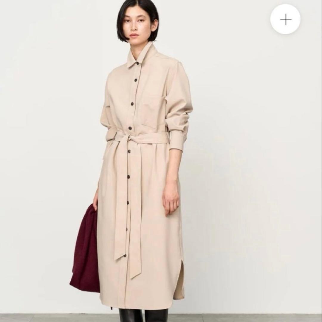 SOÉJU ソフトオックスシャツワンピース Sベージュ　ソージュ　春服