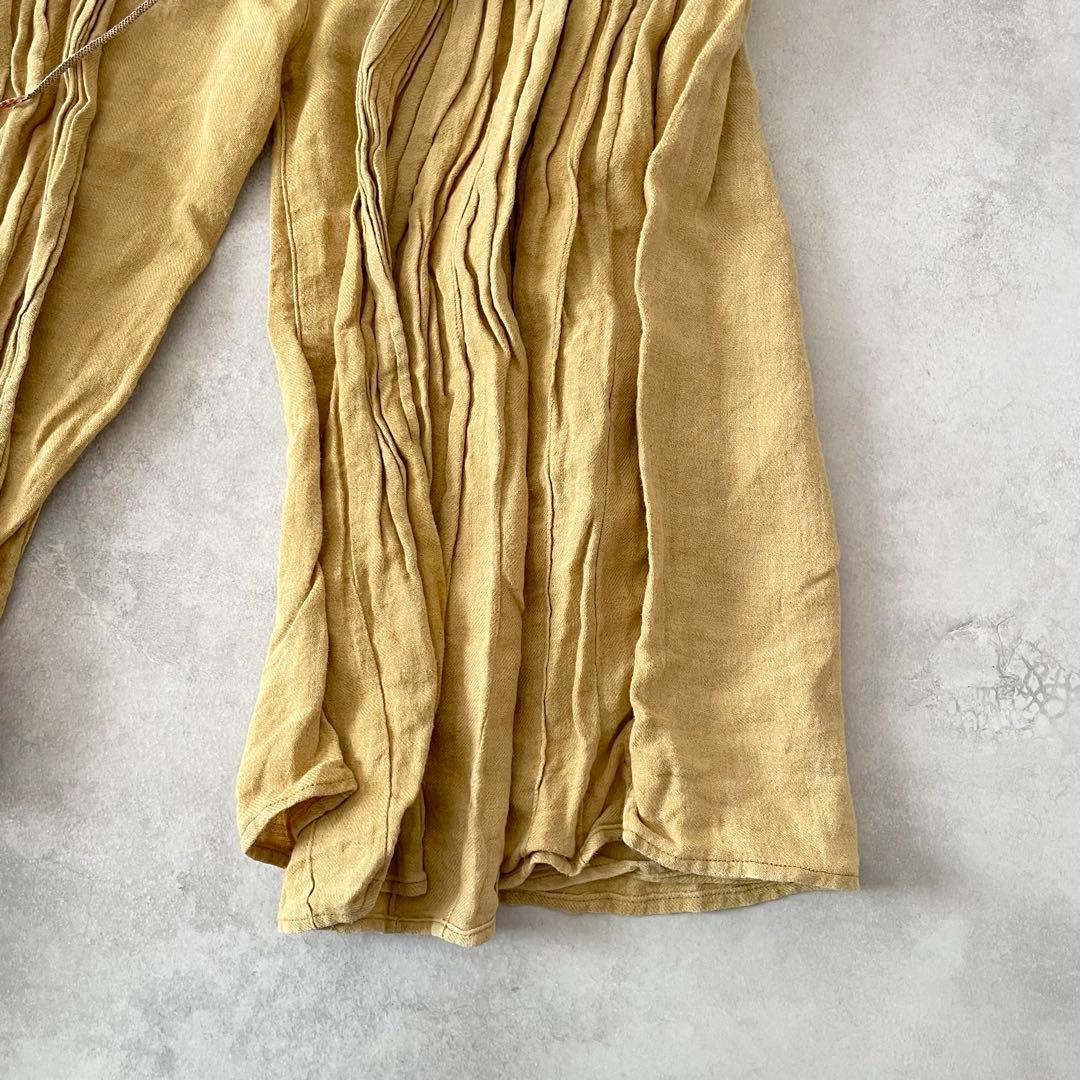KAPITAL アミッシュパンツ ギャザー 変形 リネン ラップ ガウチョ 1