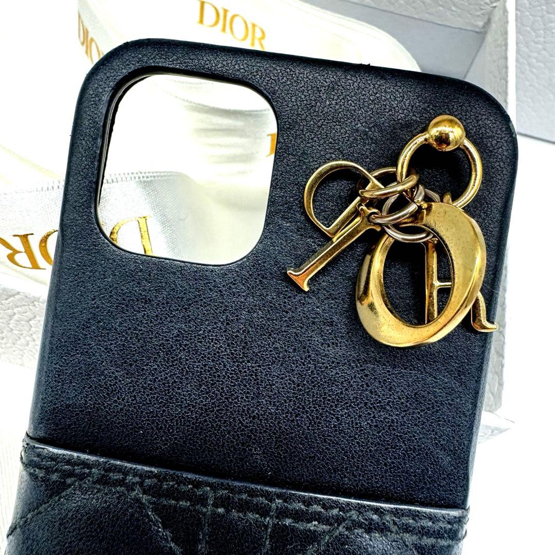 Diorキルティング iPhone12 12Proスマホケース ブラック