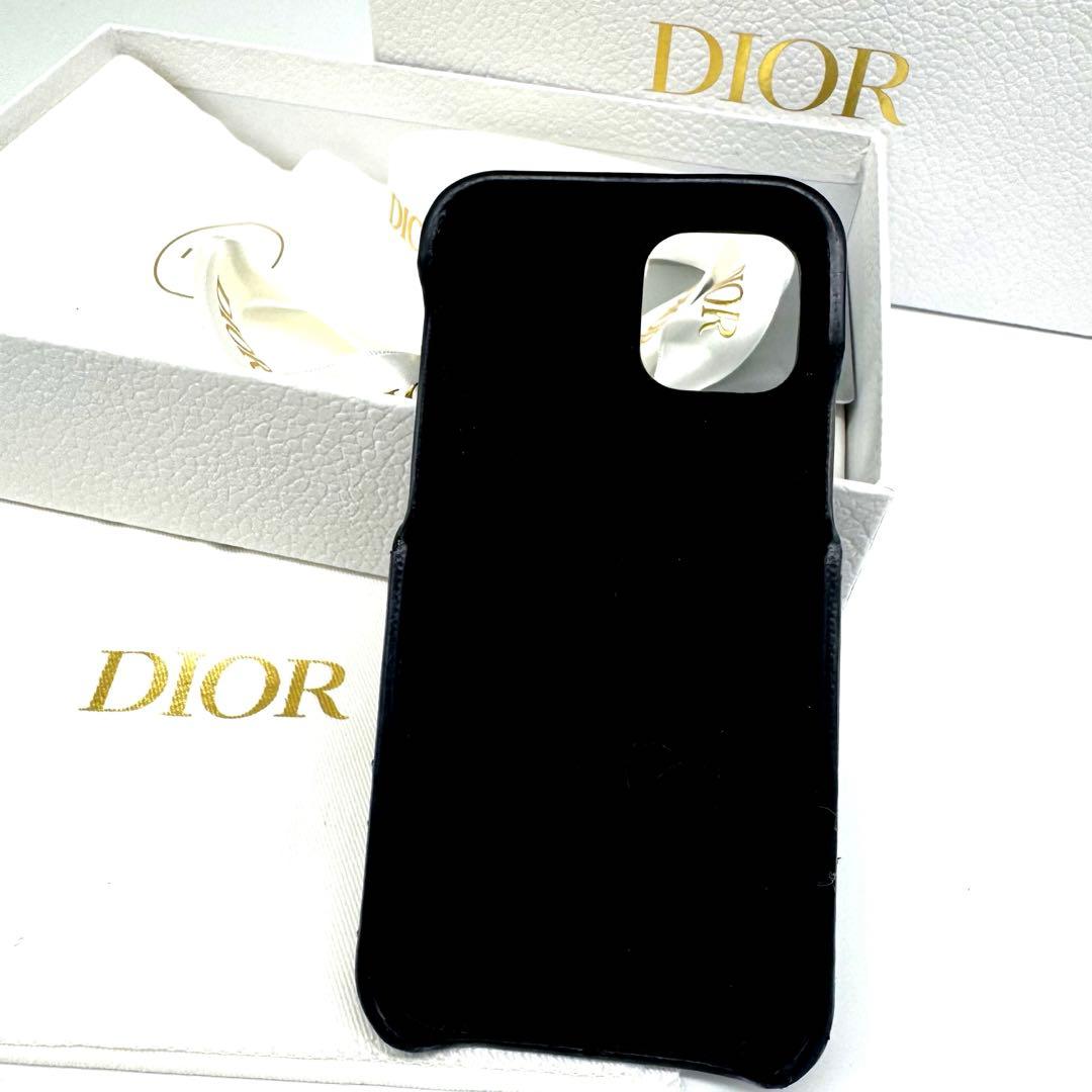 Diorキルティング iPhone12 12Proスマホケース ブラック