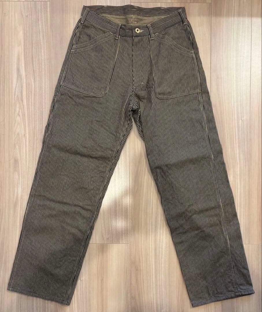 AT DIRTY ブラウンヒッコリーワークパンツ