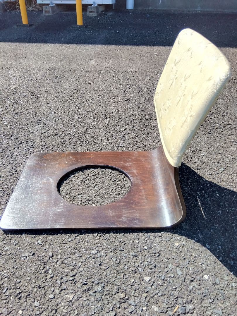 木工座椅子　穴あきデザインの座椅子　10脚セット