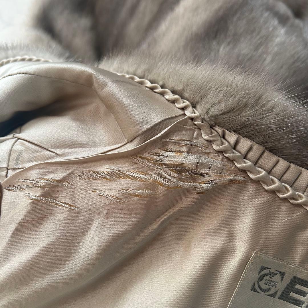 d*2様 EMBA サファイアミンク 毛皮コート グレー 裏地ダメージ 13号